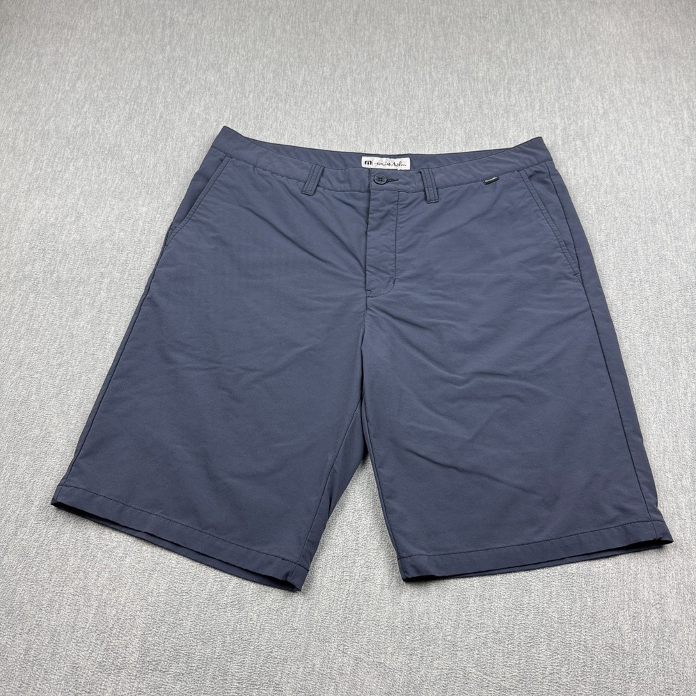 Travis Mathew Shorts Mens 36 Blue Chino Golf Stretch Performance Flat‎ Front